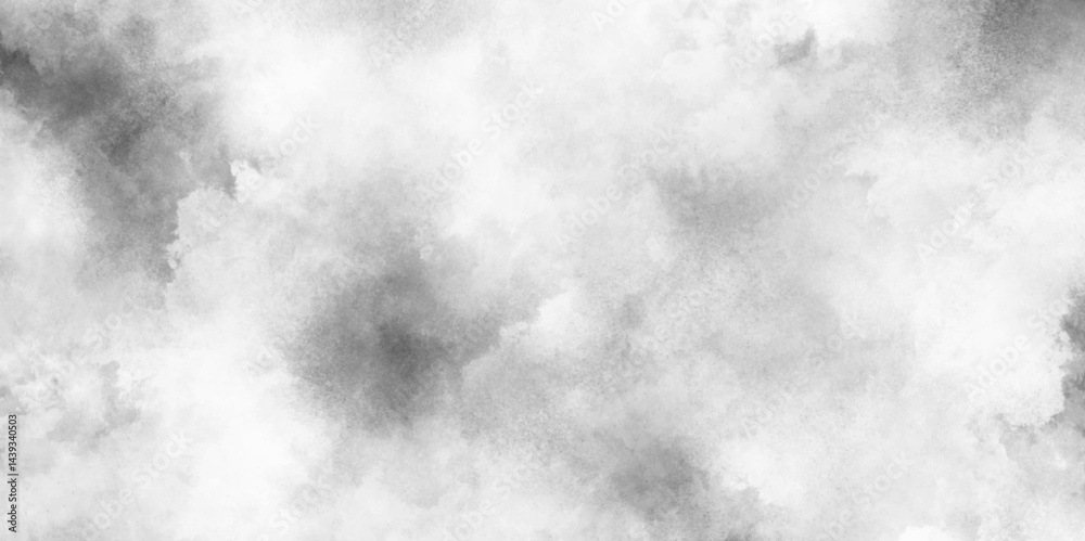 Fototapeta premium abstract gray watercolor Smoke on white background, White powder explosion on black background, suitable for graphic design overlays or wallpaper, Vignette texture in black and white color.