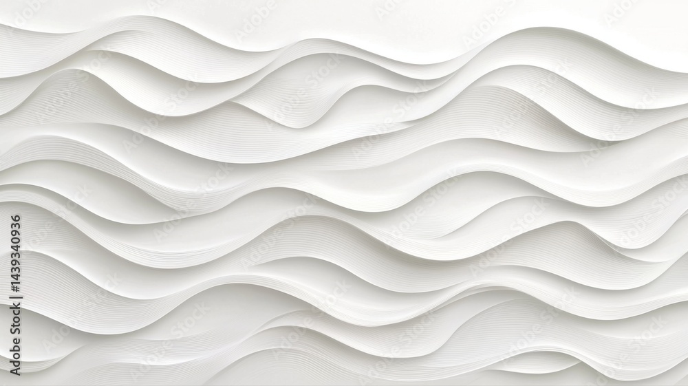 Fototapeta premium Abstract White Waves Texture Background for Modern Design white waves texture abstract background