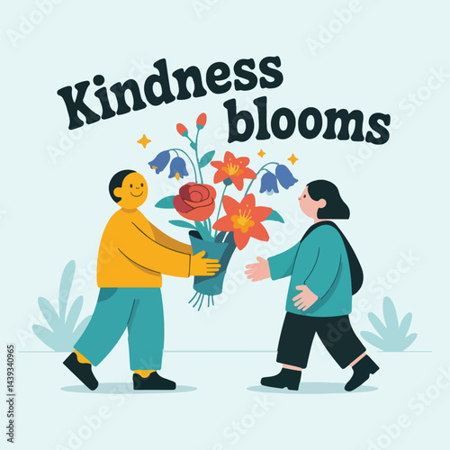 Vector Artwork for National Give Something Away Day - Creative Solid Color Illustrations of Gift Giving, Volunteer Acts, and Community Donations for Charity