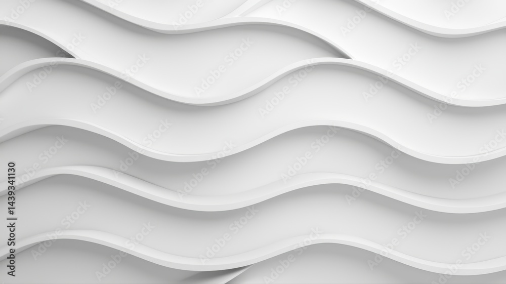 Fototapeta premium Abstract White Wave Wall Panel Texture Background white abstract background texture wall wave panel
