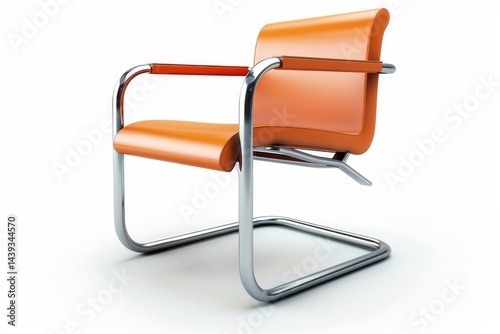 Cantilever Chair Visual Isolated On White Background.