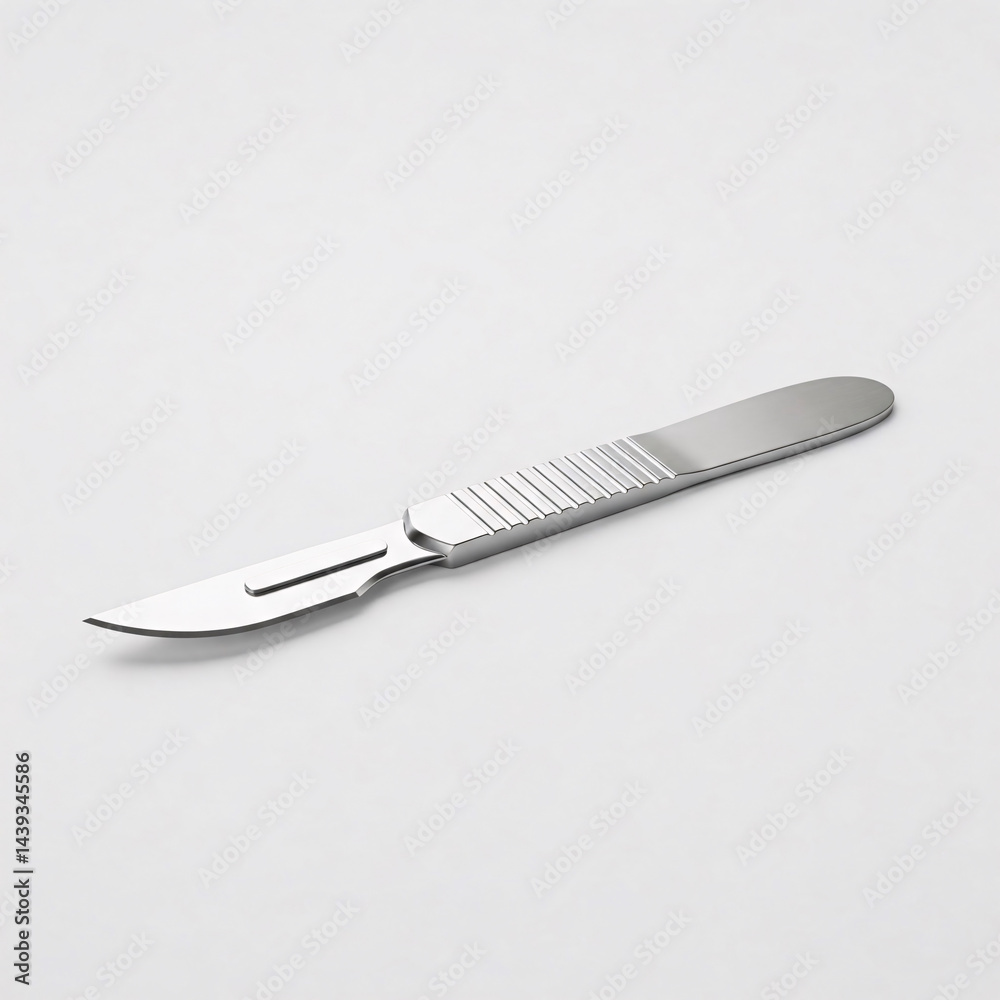 Fototapeta premium Medical scalpel isolated on a white background. 3d render.
