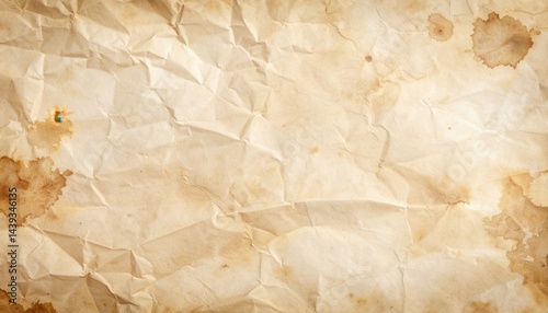Aged parchment paper displays visible creases, stains, and a distressed texture, evoking a vintage, historical, or antique aesthetic.