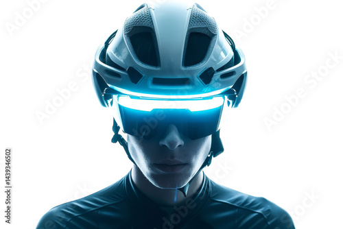 Advanced Helmet for Cyclists Isolated On White Background.
