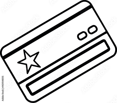 Simple credit card icon with a small star, hinting at loyalty rewards.