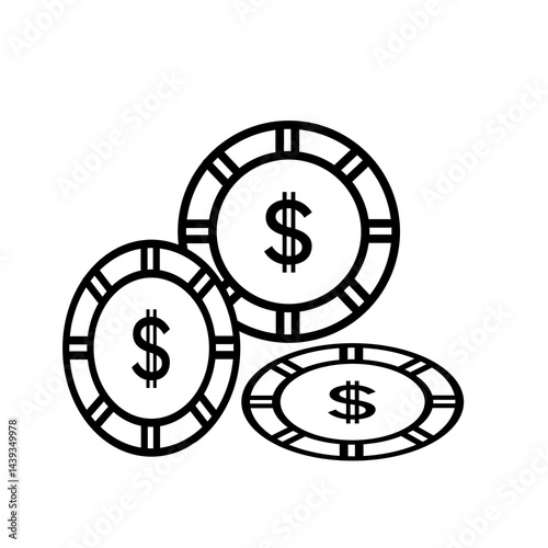 Icon coin dollar.
