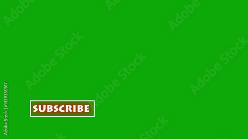 Pop up subscribe notification icon button clicked floating animation motion graphics on transparent background isolated with chroma green screen clip easy to use template for your video blog.