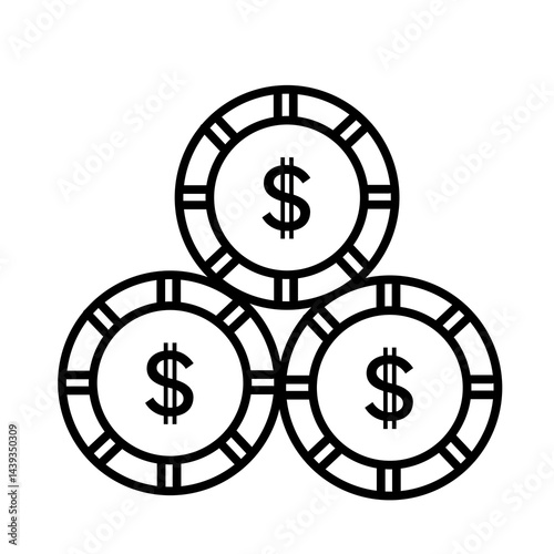 Icon coin dollar.
