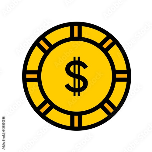 Icon coin dollar.
