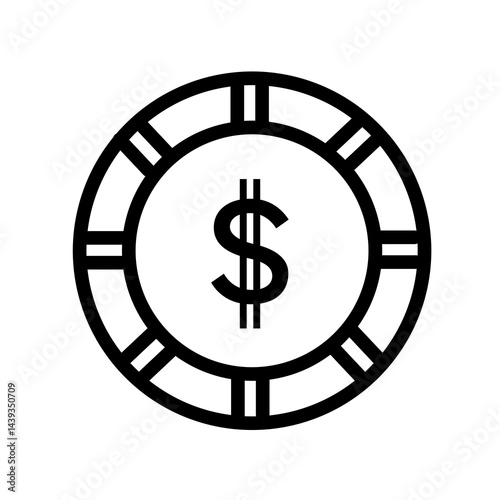 Icon coin dollar.
