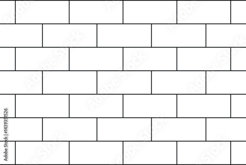Bright White Brick Wall Texture Background Pattern stock vector.