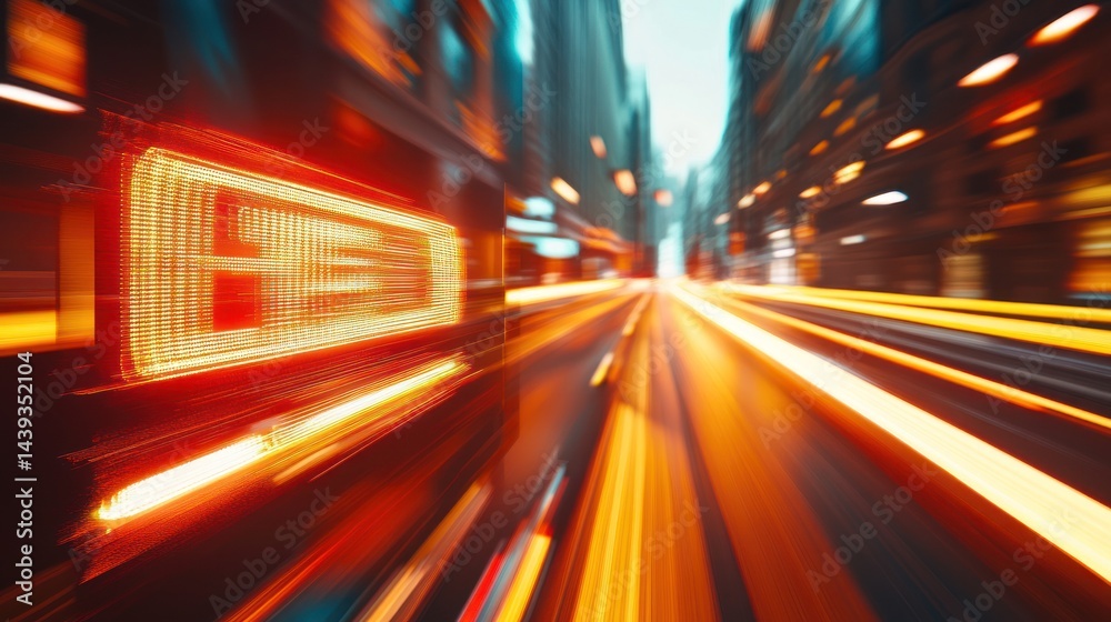 Obraz premium City Night Drive, Speed, Lights, Blur, Motion