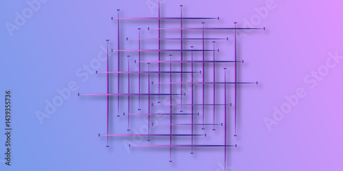 Abstract Line Grid. Simple Lined Grid. Digital technology white background. Abstract lines in grey and white tone of many squares and rectangle shapes on white background. Minimalistic texture line.