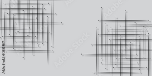 Abstract Line Grid. Simple Lined Grid. Digital technology white background. Abstract lines in grey and white tone of many squares and rectangle shapes on white background. Minimalistic texture line.