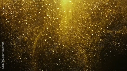 Wallpaper Mural Falling Gold Particles Flicker And Shimmer Against A Black Background Torontodigital.ca