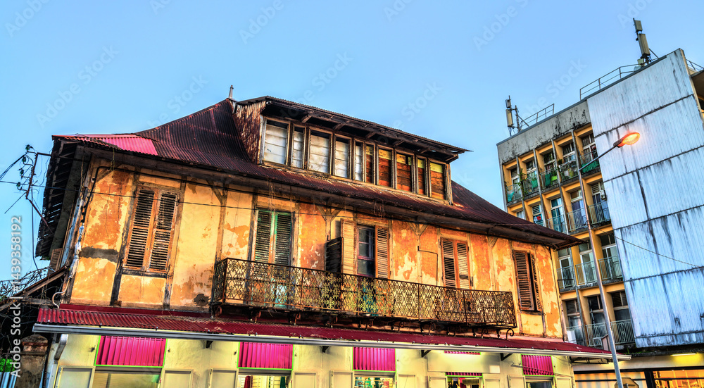 Traditional architecture of Cayenne, capital of French Guiana