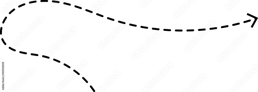 Curve arrow icon. Curved dotted arrow. Zigzag arrow stripes with dotted lines. Curve arrow icon. Curved dotted arrow. Zigzag arrow stripes with dotted lines.