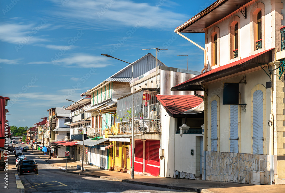Traditional architecture of Cayenne, capital of French Guiana