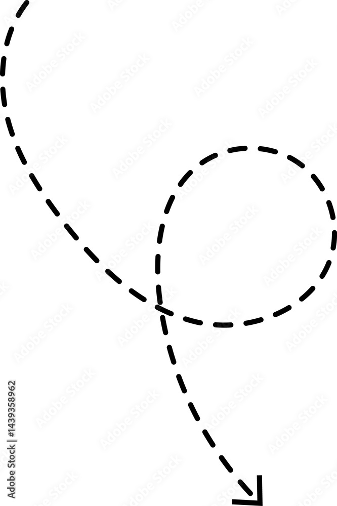 Curve arrow icon. Curved dotted arrow. Zigzag arrow stripes with dotted lines. Curve arrow icon. Curved dotted arrow. Zigzag arrow stripes with dotted lines.