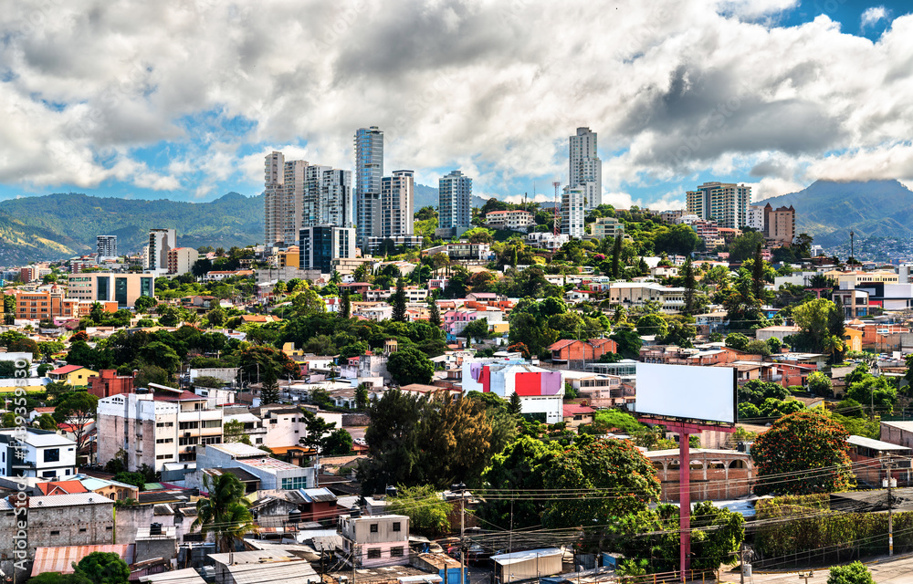 Skyline of Tegucigalpa, the capital of Honduras in Central America