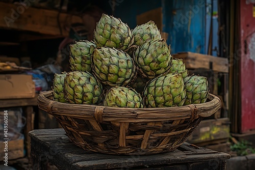 arranged sweet custard apples artistically
