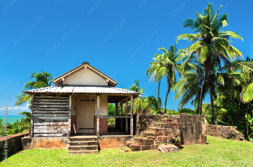 Old house at Royale Island, Salvation Islands in French Guiana