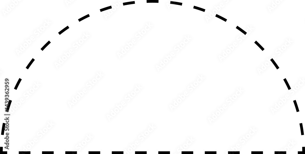 Dash line shapes. Dashed outline design of border for basic geometric shapes. Icon of cut frame. Dash line shapes. Dashed outline design of border for basic geometric shapes. Icon of cut frame.