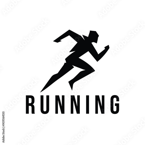 A sleek and modern running athlete logo symbolizing speed, energy, and athleticism. Ideal for sports, fitness, running events, and active lifestyle brands.