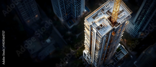 Modern High-Rise Tower in Urban Setting