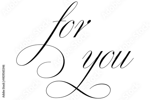 手書きの筆記体で書いたような、for you（あなたへ）のレタリング（カリグラフィー）によるロゴマーク
