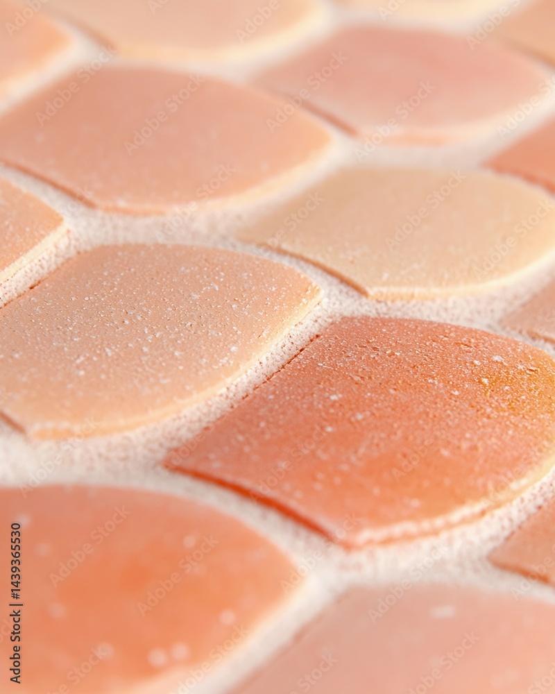 Close-Up of Handmade Terracotta Tile Surface Texture