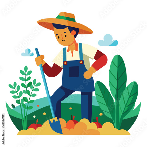 farmers working vector
