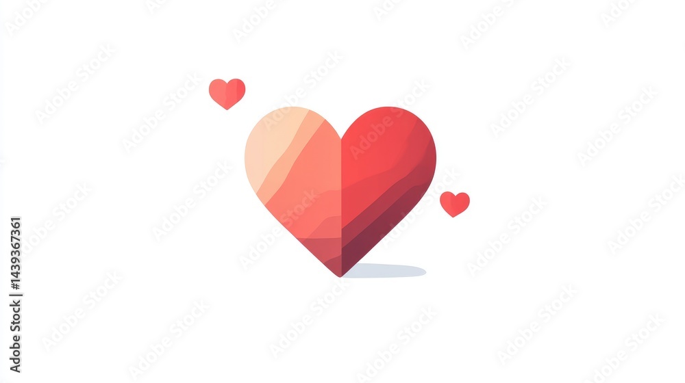 Geometric heart icon with soft colors