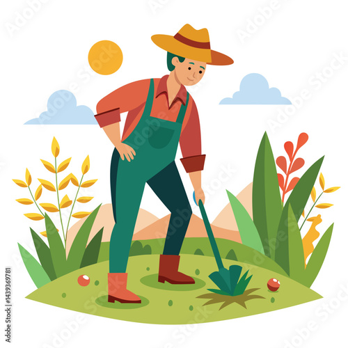 farmers working vector