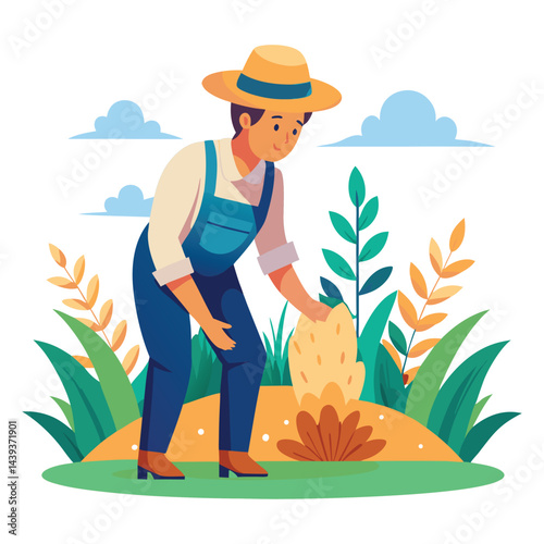 farmers working vector