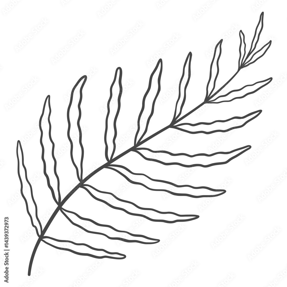 Fototapeta premium illustration of a branch with leaves