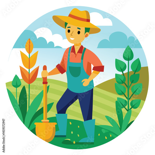 farmers working vector