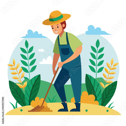farmers working vector
