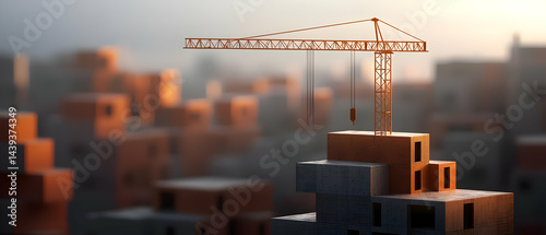 Construction Crane Over Cityscape photo