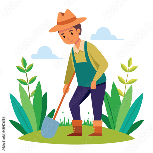 farmers working vector