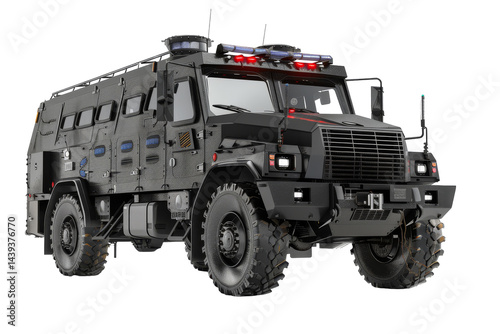 Explosive Ordinance Response Vehicle Isolated On White Background. photo
