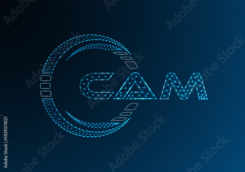 CAM low poly letter logo vector design. CAM lower poly logo design.
