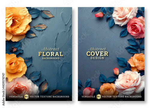 Rose floral art business brochure template, Abstract flyer template, wedding invitation template, universal background, versatile vector background, creative brochure template, invitation template
