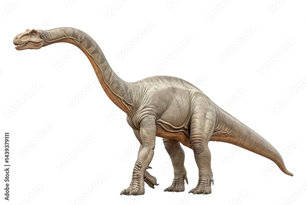 Fototapeta premium Brachiosaurus: Ancient Giant Reptile Isolated On White Background.