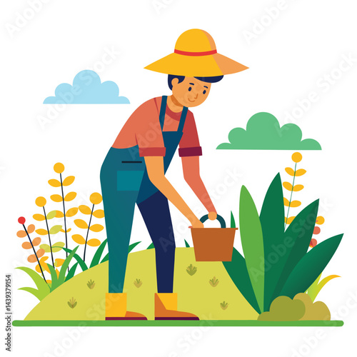 farmers working vector