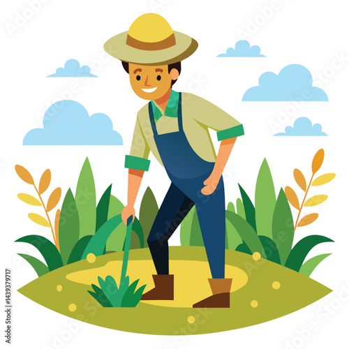 farmers working vector