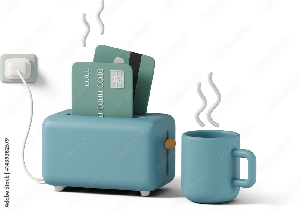 Obraz premium credit cards baked in toaster