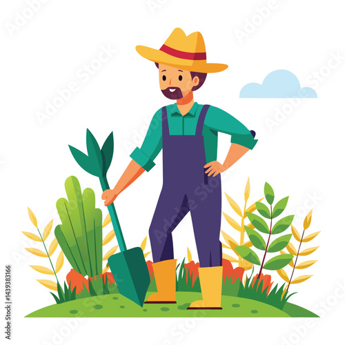 farmers working vector