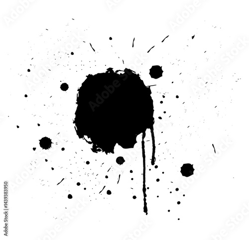 black ink splatter on white background,dirty background