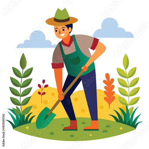 farmers working vector